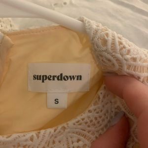 White lace superdown dress